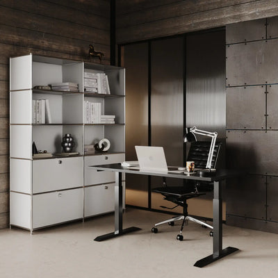 USM Haller alternative from Flexcube: Shelf in white with 2 drawers / flaps