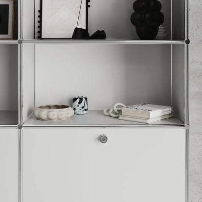 USM Haller alternative from Flexcube: Shelf in white with 2 drawers / flaps