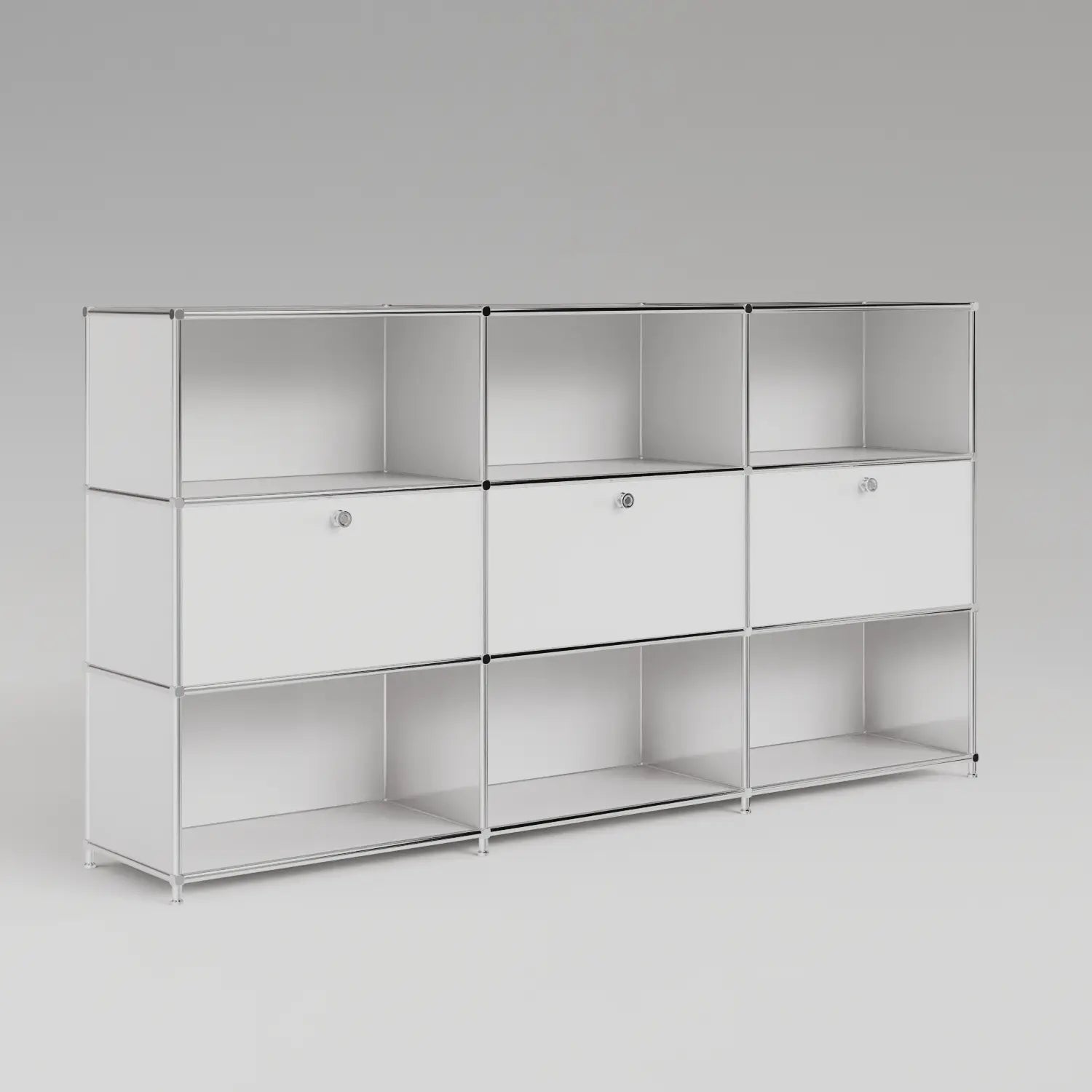 Alternative USM Haller de Flexcube : Étagère blanche à 3 portes