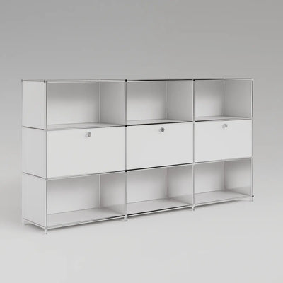 USM Haller alternative from Flexcube: Shelf in white with 3 doors