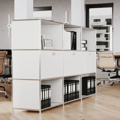 USM Haller alternative from Flexcube: Shelf in white with 3 doors