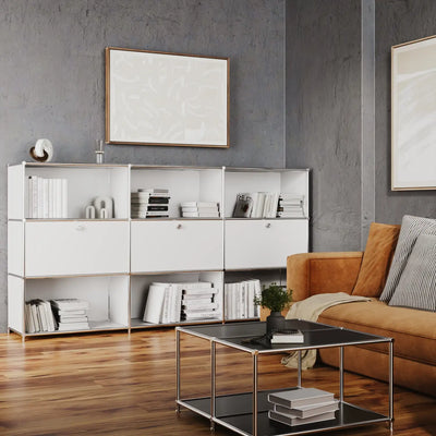 USM Haller alternative from Flexcube: Shelf in white with 3 doors