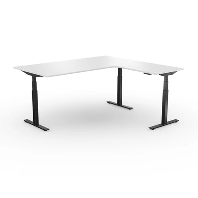 Bureau réglable en hauteur Flexcube, bureau d'angle professionnel