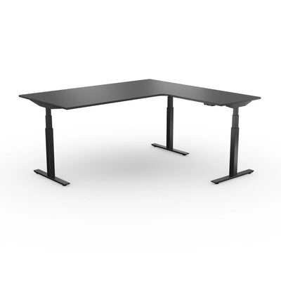 Bureau réglable en hauteur Flexcube, bureau d'angle professionnel