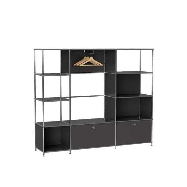 Étagère / Penderie noire 190x40x157cm