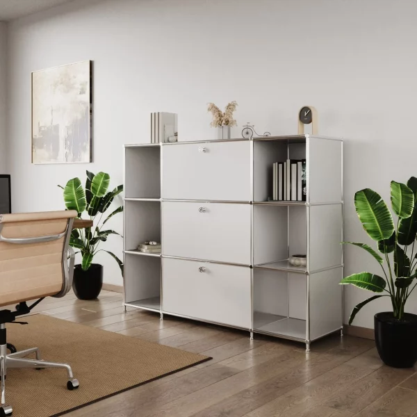 Sideboard in Weiss mit  2 Klappen, 1 Schublade - Image 3