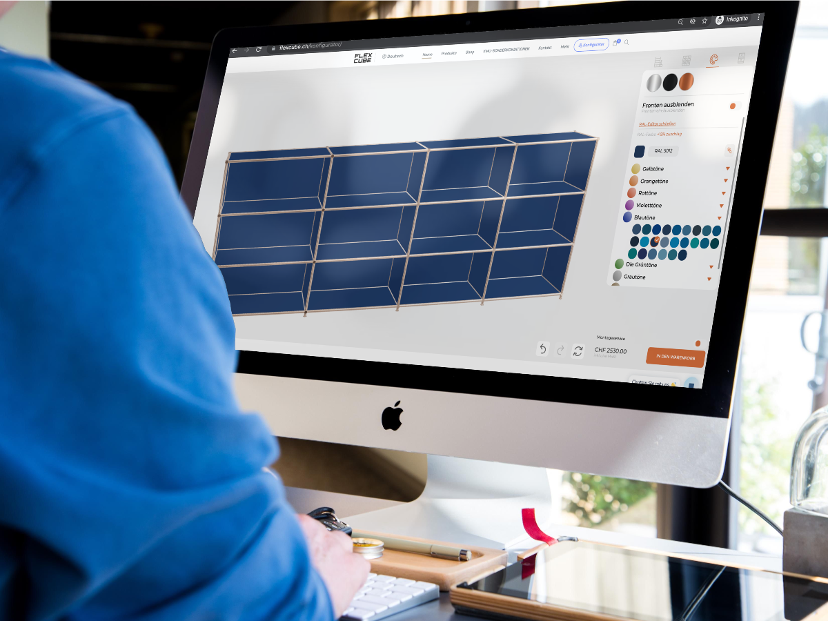 Flexcube Konfigurator RAL-Farben Übersicht